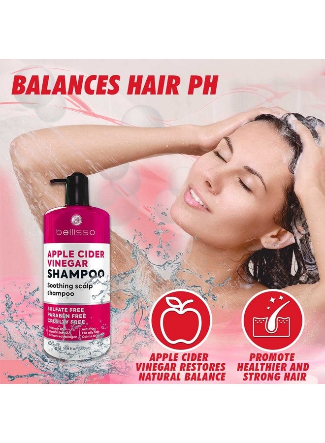 BELLISSO Apple Cider Vinegar Shampoo Sulfate Paraben And Silicon Free Anti Dandruff Product For Women And Men Deeply Moisturizing Formula Dry Scalp Treatment For Oily Hair Professional Grade Products - Image 5