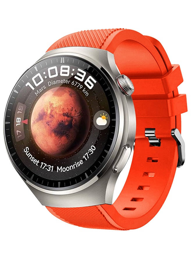 CATANES Silicone Watch Band 22mm Sport Band Compatible with Huawei Watch 4 Pro Strap Replacement Wristbands Soft and Durable Hot Orange - Image 1