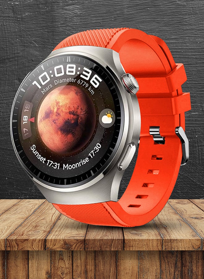 CATANES Silicone Watch Band 22mm Sport Band Compatible with Huawei Watch 4 Pro Strap Replacement Wristbands Soft and Durable Hot Orange - Image 3