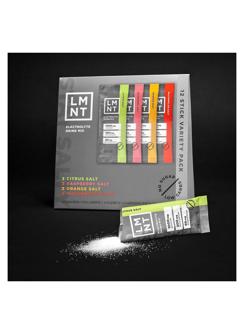 Elemental Labs - Lmnt Recharge Electrolyte Hydration Powder Keto No Sugar, No Artificial Ingredients , Variety Pack 12 Stick Packs - Image 1
