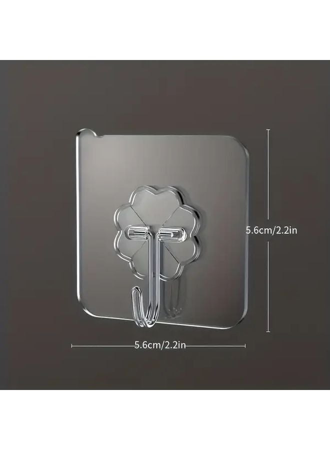 5pcs Transparent Adhesive Hooks Multifunctional Wall Mounted Storage Rack Practical Home Utility Hangers - Image 4