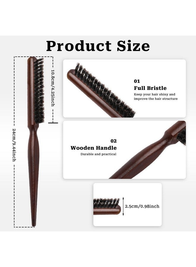 Sliverdew Boar Bristle Teasing Brush Teasing Comb With Rat Tail Boar Bristle Hair Brush For Women Curly Hair Brush For Hair Sectioning Backcombing Smoothing And Styling - Image 4