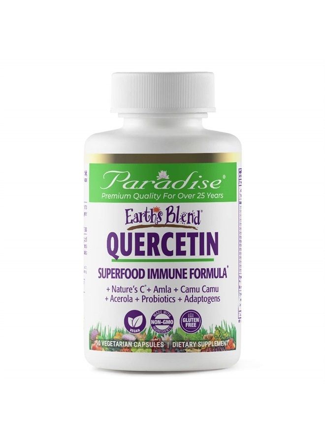 Paradise Herbs Earth's Blend Quercetin, Probiotics, Adaptogens, Vegan, Non GMO, Gluten Free, 90 Vegetarian Capsules  - Image 1