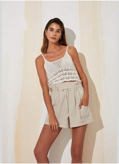DeFacto Regular Fit V-Neck Strappy Lace Crop Vest  - Image 3