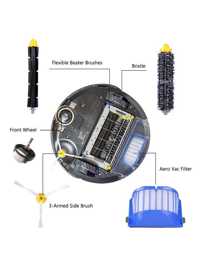 نيبمينينت طقم أجزاء بديلة وشاملة للمكنسة الكهربائية مكون من فرشاة تنفيض وفرشاة بشعيرات متوافق مع مكنسة آي روبوت رومبا 6/ 7 وسلسلة 620/ 630/ 650/ 760/ 770/ 780/ 790 مكانس الروبوت DW2353 أسود - Image 2