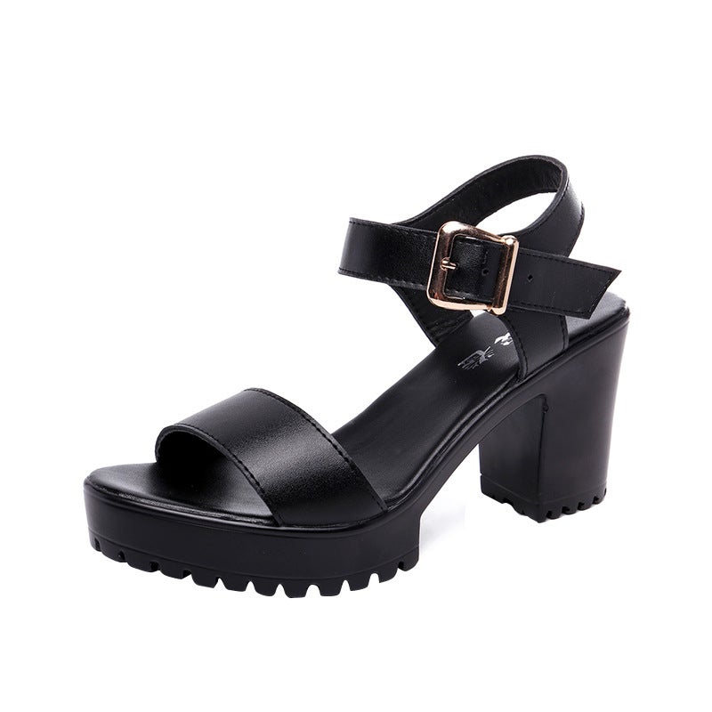 High Heel Sandals Women'S Fashion Plus Size 2024 Platform Peep Toe Chunky Heel Women'S Shoes - Image 5