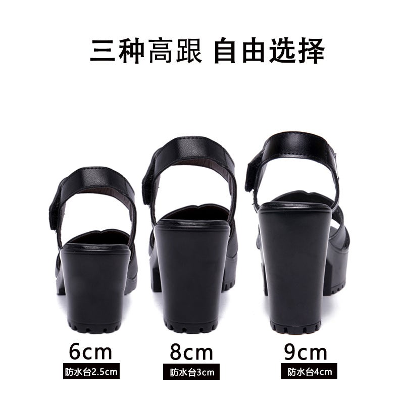 High Heel Sandals Women'S Fashion Plus Size 2024 Platform Peep Toe Chunky Heel Women'S Shoes - Image 4
