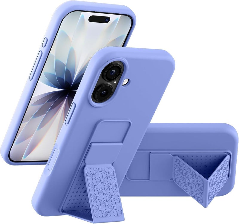 بورتوني حافظة iPhone 17، غطاء حامل إصبع مع حامل قابل للطي، حافظة سيليكون ناعمة متعددة الحوامل مغناطيسية للسيارة لهاتف iPhone 17 مقاس 6.3 بوصة (أزرق سماوي، iPhone 17) - Image 1