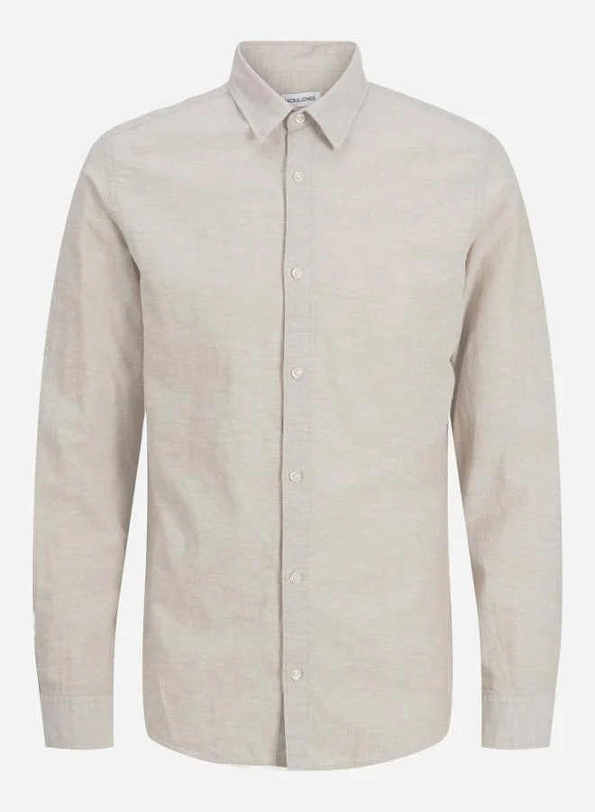 برودكت Mens Off-White Button-Down Long Sleeve Shirt