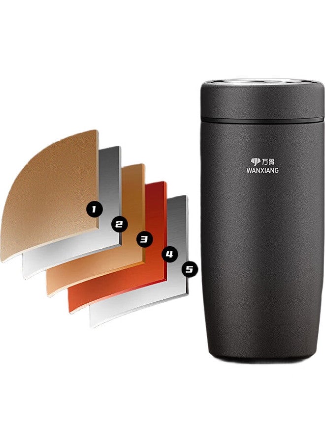 Wanxiang Goose Egg-Shaped Insulated Mug, F91 Gun Gray, 316 Stainless Steel, Large Capacity 460Ml, Business Tea Infuser, Office Water Cup - Image 2
