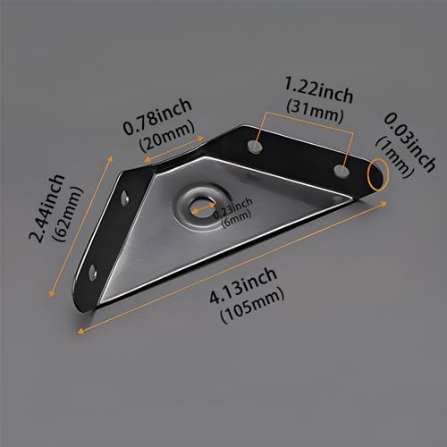 HOWDIA 12 Pcs Steel Corner Braces Joint Trapeziform Angle Code Brackets | 4.1" Black Corner Brace Support for Furniture | Cold Rolled Steel Construction, Triangle Design for Enhanced Stability - Image 2