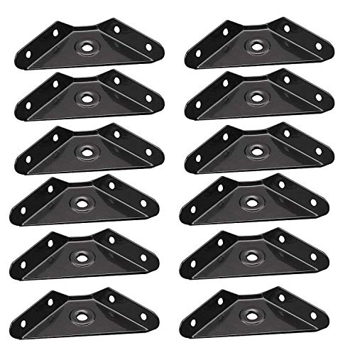 HOWDIA 12 Pcs Steel Corner Braces Joint Trapeziform Angle Code Brackets | 4.1" Black Corner Brace Support for Furniture | Cold Rolled Steel Construction, Triangle Design for Enhanced Stability - Image 1
