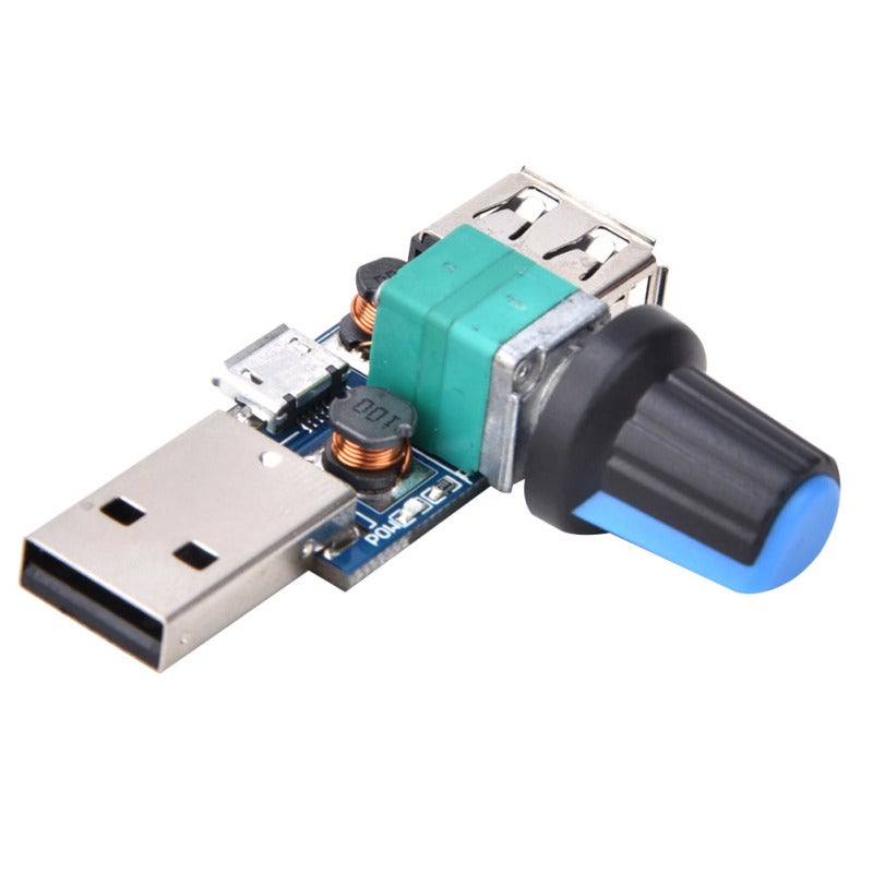 Stepless Governor USB Fan: 2.5 To 8.0V Voltage Range - Effortless Knob-Controlled Wind Control, Seamless Air Volume Adjustment For Portable Device Use With Computers, Power Banks - Image 1
