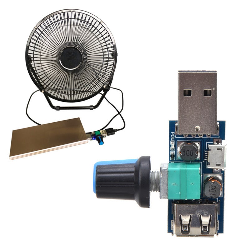 Stepless Governor USB Fan: 2.5 To 8.0V Voltage Range - Effortless Knob-Controlled Wind Control, Seamless Air Volume Adjustment For Portable Device Use With Computers, Power Banks - Image 5