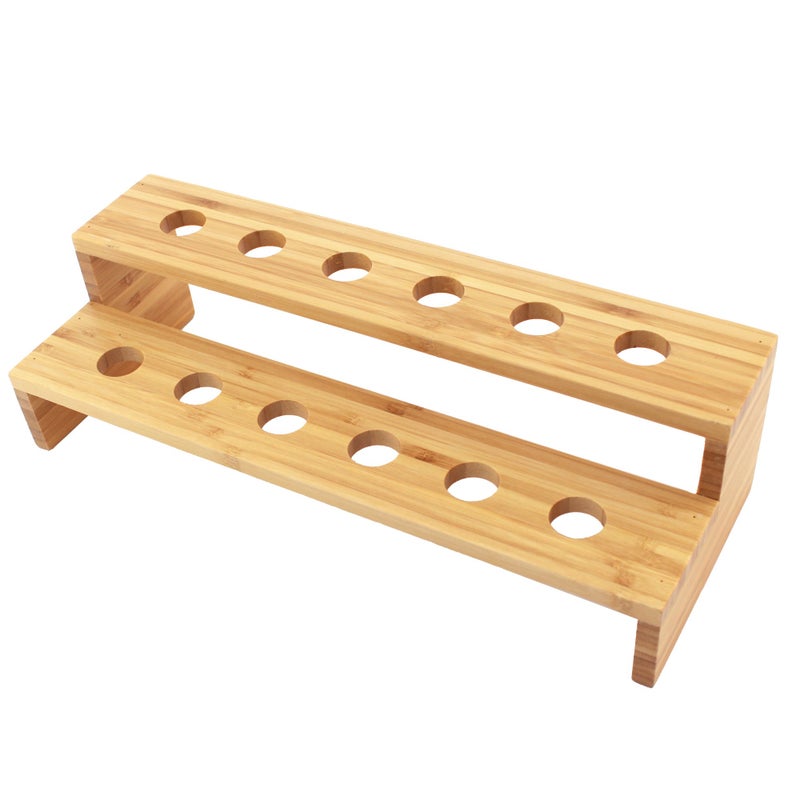 BambooMN 13" x 4.9" x 3.5" Natural Bamboo Straight Multi Level Food Cone Display Tamaki Stand for Restaurants, Catered Events, Party or Buffets, Holds up to 12 Cones - Image 4