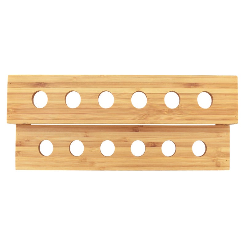 BambooMN 13" x 4.9" x 3.5" Natural Bamboo Straight Multi Level Food Cone Display Tamaki Stand for Restaurants, Catered Events, Party or Buffets, Holds up to 12 Cones - Image 3