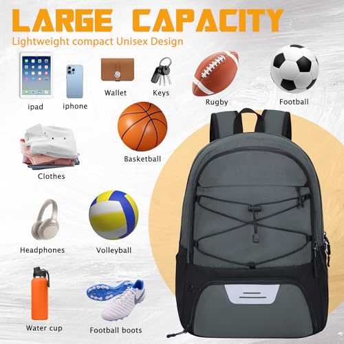 Goloni Soccer Backpack,Soccer Bag with Ball Holder & Shoe Compartment,Large Sports Bag for Basketball, Volleyball,Football - Image 2