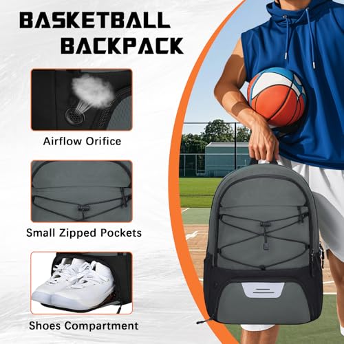 Goloni Soccer Backpack,Soccer Bag with Ball Holder & Shoe Compartment,Large Sports Bag for Basketball, Volleyball,Football - Image 4