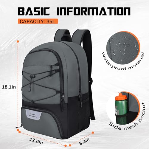 Goloni Soccer Backpack,Soccer Bag with Ball Holder & Shoe Compartment,Large Sports Bag for Basketball, Volleyball,Football - Image 3