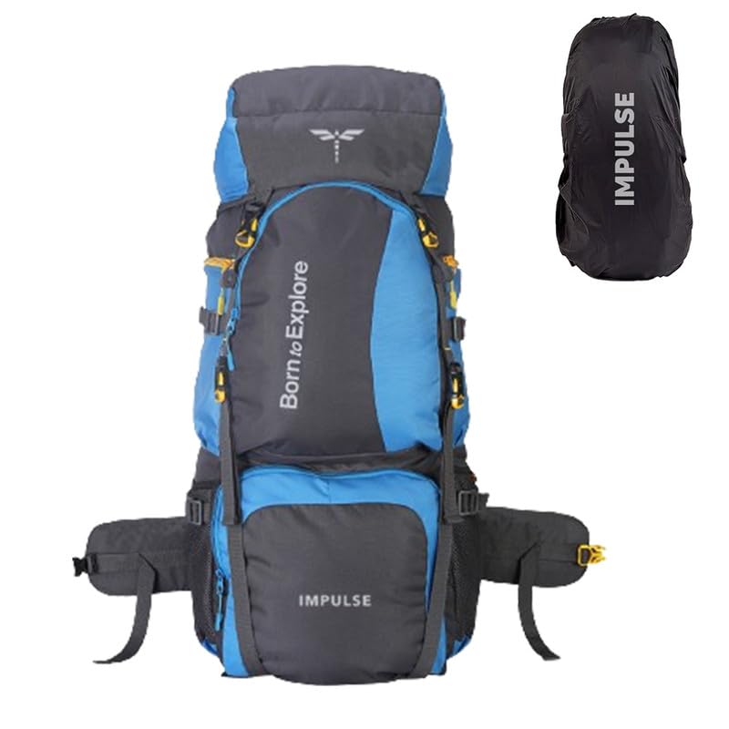 Impulse Rucksack bags 80 litres travel bag for men tourist bag for travel backpack for hiking trekking Bag for men camping Curve Sky Blue with 1 year Warranty | Sky Blue - Image 1