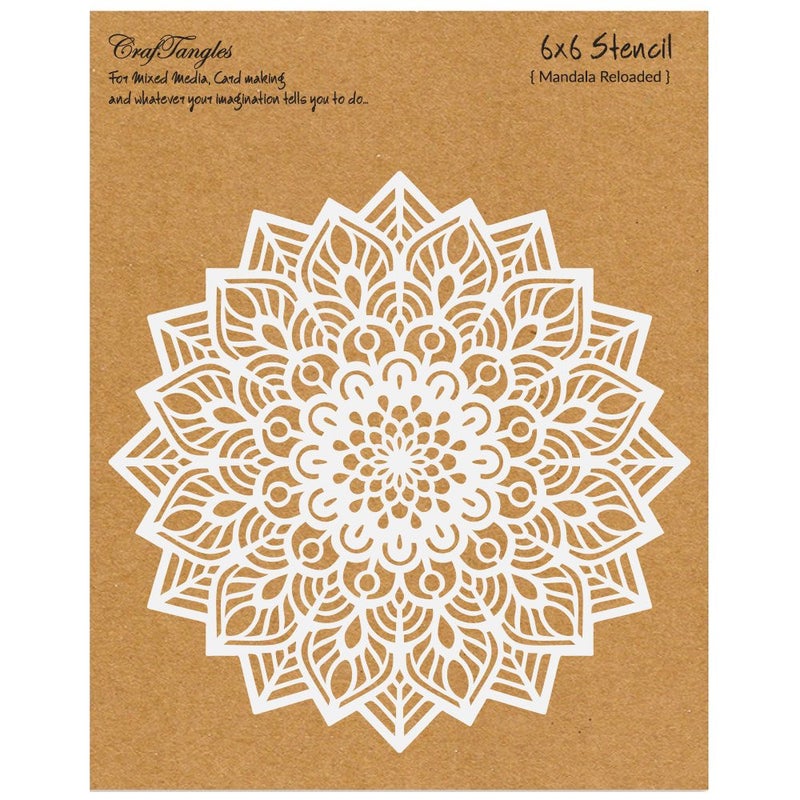 Art and Craft Stencil - Mandala Reloaded, 6x6 inch, Reusable, use for DIY Painting on Canvas, Fabric, Cloth, Paper, Glass, Furniture, Wall, Mixed Media and Decoupage, 1Pc, CTCS80