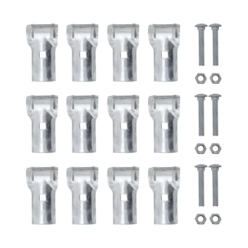 VIVIDA End Rail Clamps 1-3/8", Chain Link Fence Fittings, Panel T Clamps for 1-3/8" OD Pipe, Galvanized Pipe T Connectors, Chain Link Fence Parts, 6 PCS - Image 1