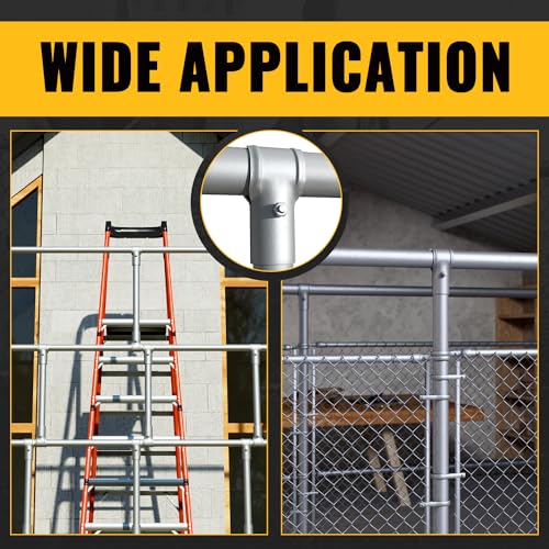 VIVIDA End Rail Clamps 1-3/8", Chain Link Fence Fittings, Panel T Clamps for 1-3/8" OD Pipe, Galvanized Pipe T Connectors, Chain Link Fence Parts, 6 PCS - Image 2