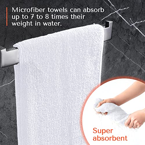 TASALON Microfiber Hair Towel for Salon - 10 Pack - 29 x 16 Inches, Quick Dry and Ultra-Soft Facial Towels with Soft Absorbant - White - Image 2