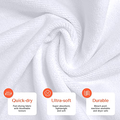 TASALON Microfiber Hair Towel for Salon - 10 Pack - 29 x 16 Inches, Quick Dry and Ultra-Soft Facial Towels with Soft Absorbant - White - Image 3