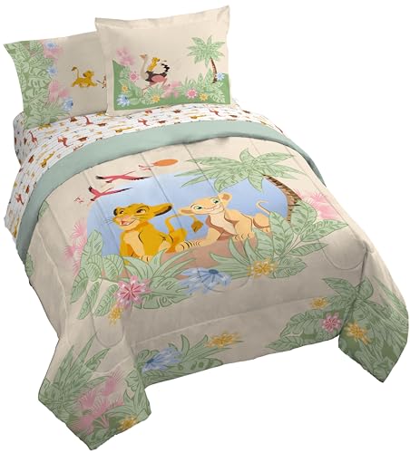 Jay Franco Kids Comforter Set Includes Sheets and Pillow Covers Soft and Cozy Bed Set for Stylish Room Decor Multi Lion King 7 Piece Queen Size Bedding - Image 1