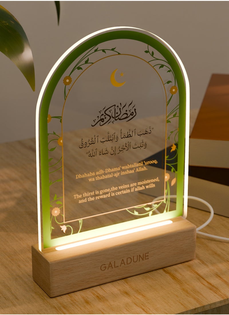 GALADUNE LED Acrylic Night Light with Arched Text and Stars and Moon Pattern for Ramadan and Islamic Celebrations, Home Decor, Cafe Decor, Night Lighting  - Image 4