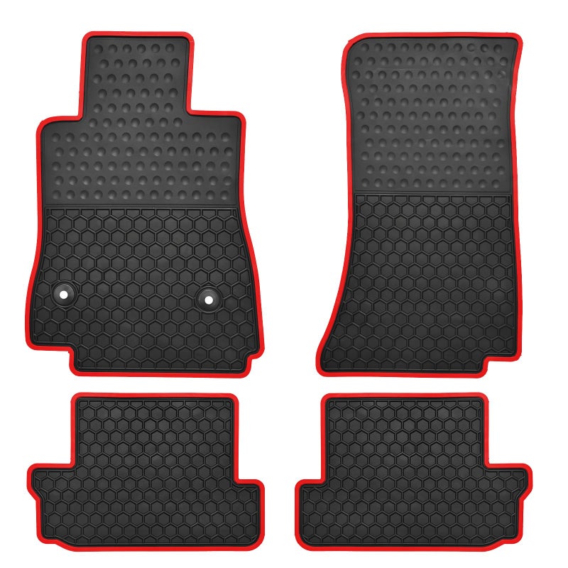 Matericuo Car Floor Mats Custom Fit for Chevy Camaro 20162025 Full Black Red Rubber Chevrolet Auto Liner Mats All Weather Protection Odorless