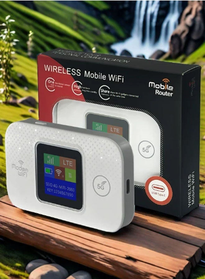 نيوترل جهاز نقطة اتصال Wi-Fi محمول 4G/5G LTE غير مقفل جهاز توجيه محمول/متنقل بحجم الجيب ومناسب للسفر (أبيض) - Image 1