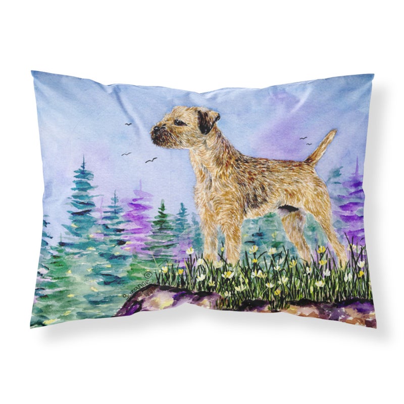 ""Caroline's Treasures SS8664PILLOWCASE Border Terrier نسيج ماص للرطوبة كيس وسادة قياسي كبير متعدد الألوان""