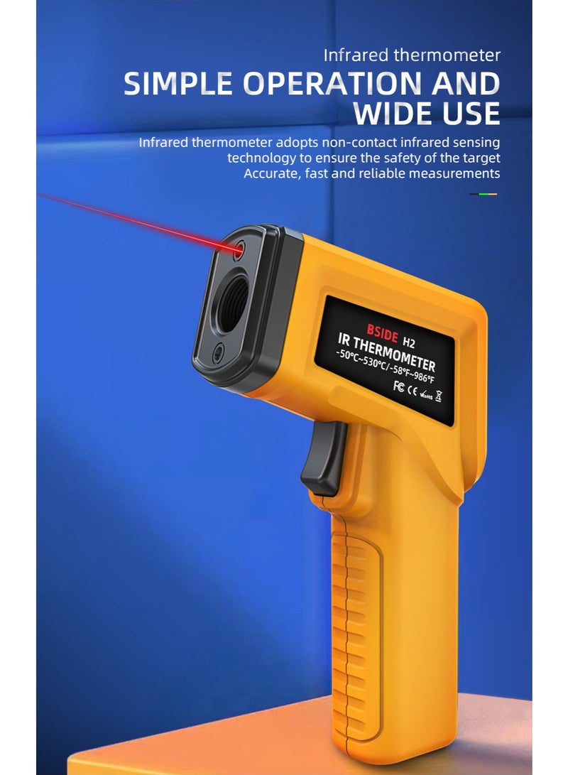BSIDE Infrared Thermometer High Accuracy Industrial Temperature Measurement, Non-Contact IR Thermometer with Adjustable Emissivity 0.1-0.99, 12:1 Distance Ratio, Fast Stable Reading - Image 5