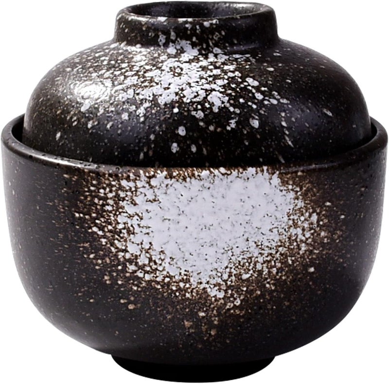 LMRLCS Ceramic Soup and Cereal Bowl with Lid 77 oz Microwave Bowl Japanese Bowl for Soup Cereal Snacks and Desserts Black - Image 1