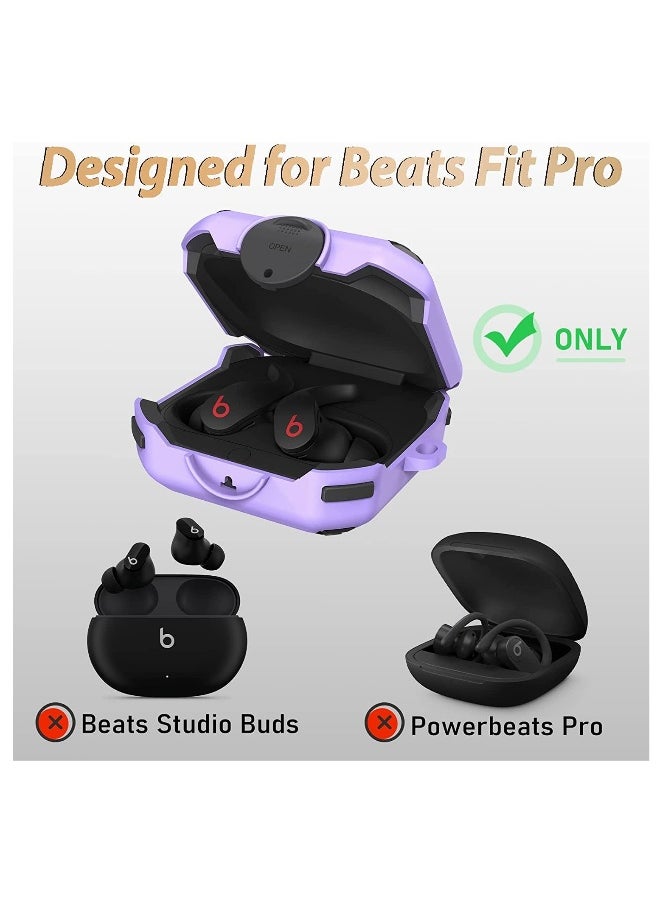 Generic - Case for Beats Fit Pro 2021, Secure Lock Cases with Anti-Lost Carabiner Compatible with Beats Fit Pro (Violet) - Image 1