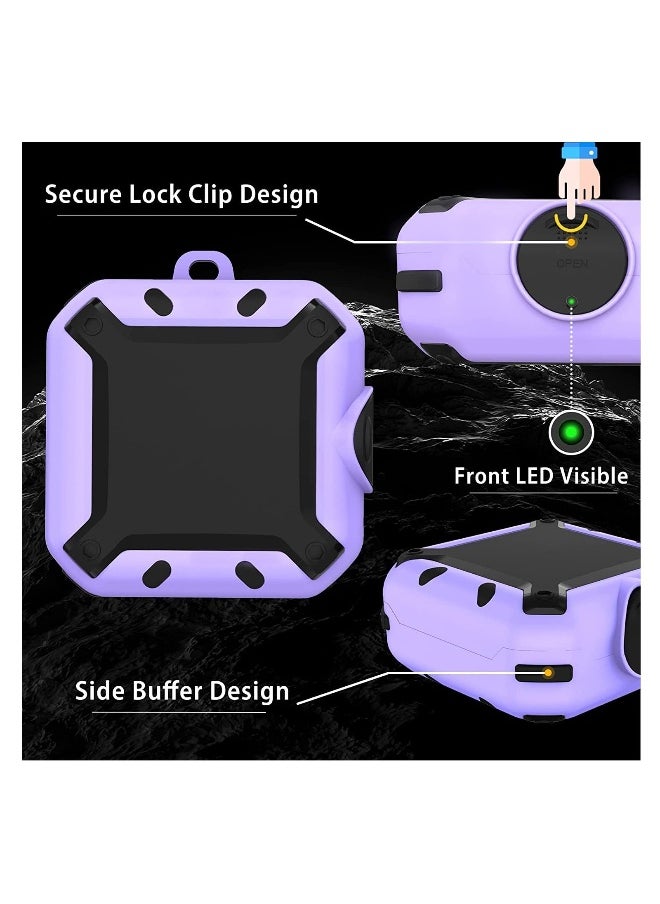 Generic - Case for Beats Fit Pro 2021, Secure Lock Cases with Anti-Lost Carabiner Compatible with Beats Fit Pro (Violet) - Image 1