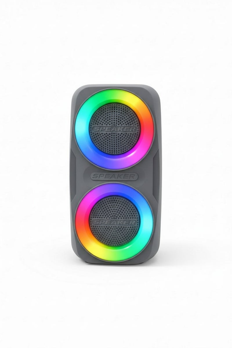 Jnuobi مكبر صوت بلوتوث لاسلكي محمول JNUOBI GN-18 بقوة 12 واط مع إضاءة RGB ملونة وتصميم مزدوج 3 بوصة بطارية قابلة للشحن 1200 ملي أمبير يدعم USB وراديو FM لصوت ستيريو محيطي عالي النقاء - Image 2