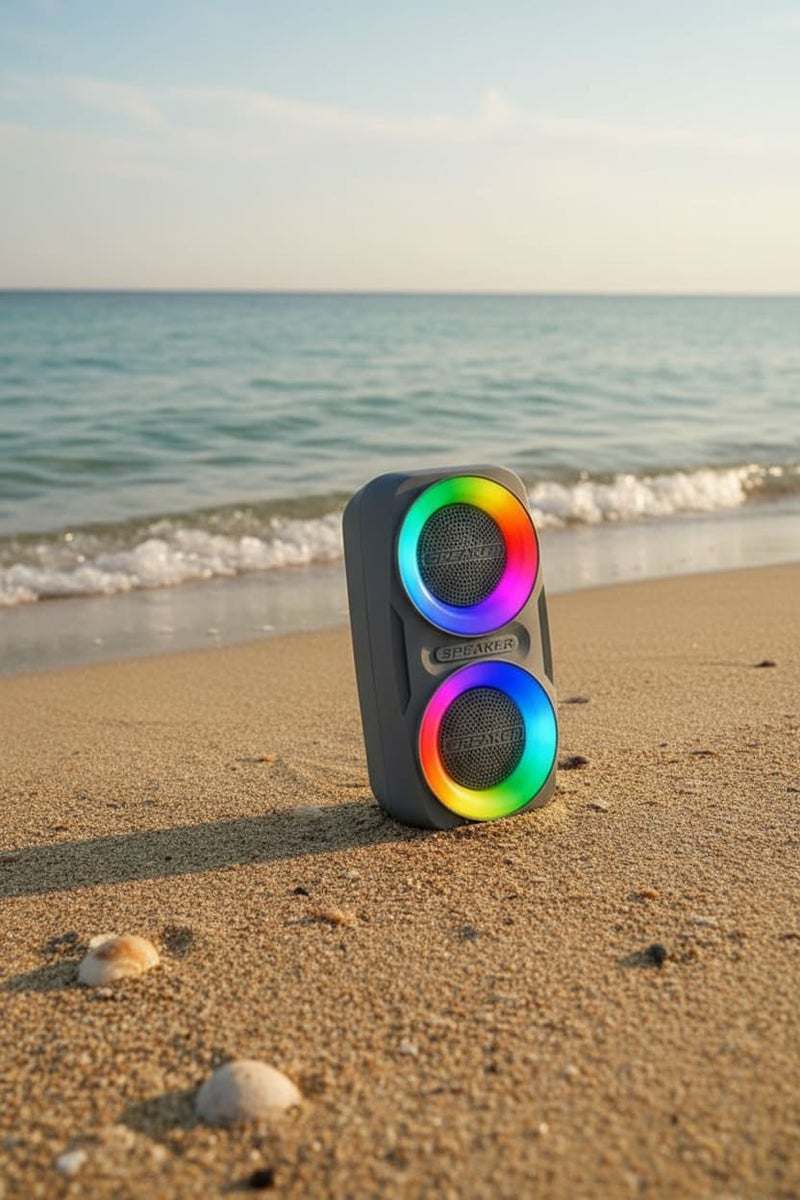 Jnuobi مكبر صوت بلوتوث لاسلكي محمول JNUOBI GN-18 بقوة 12 واط مع إضاءة RGB ملونة وتصميم مزدوج 3 بوصة بطارية قابلة للشحن 1200 ملي أمبير يدعم USB وراديو FM لصوت ستيريو محيطي عالي النقاء - Image 4