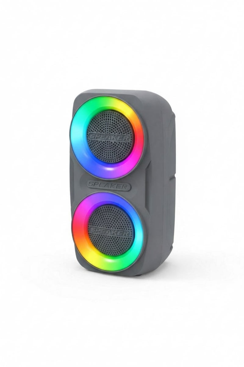 Jnuobi مكبر صوت بلوتوث لاسلكي محمول JNUOBI GN-18 بقوة 12 واط مع إضاءة RGB ملونة وتصميم مزدوج 3 بوصة بطارية قابلة للشحن 1200 ملي أمبير يدعم USB وراديو FM لصوت ستيريو محيطي عالي النقاء - Image 1