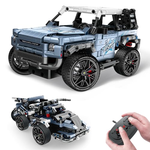 OWNONE 1 مجموعة بناء OWNONE 1 بيك أب على الطرق الوعرة 4x4 2 في 1 لعبة بناء STEM مع تقنية التحكم عن بعد سيارة سباق بناء للأطفال فكرة هدية عيد ميلاد للأولاد من عمر 6 سنوات 503 قطعة - Image 1