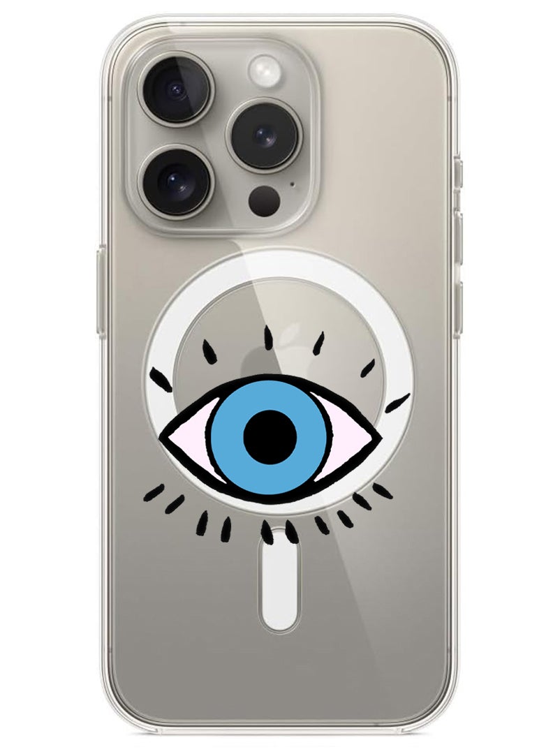 Theodor Magnetic Case for iPhone 15 Pro 6.1-inch Compatible with MagSafe Wireless Charging, Shockproof Phone Bumper Cover Eye B copy - Image 1