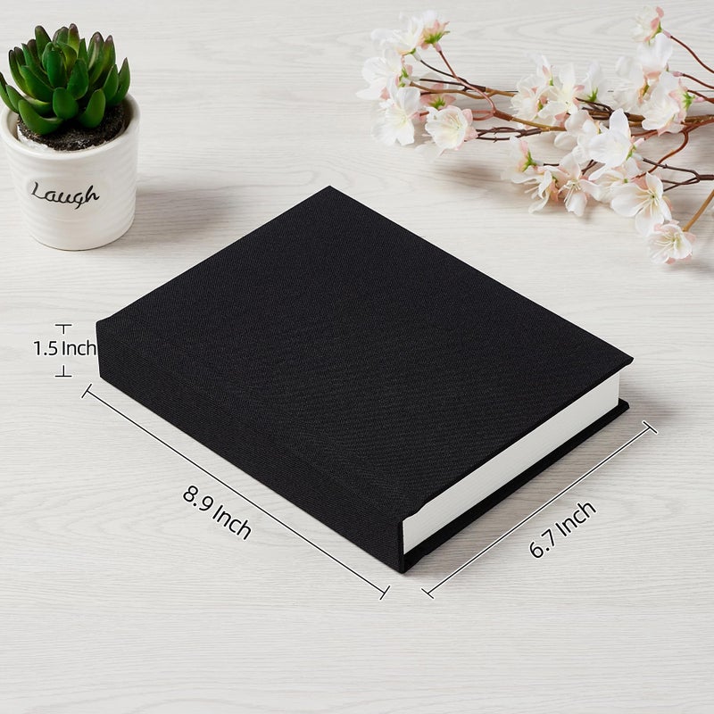 Pssoss Photo Album 5x7 with Writing Space Linen Cover 5x7 Photo Album Book Holds 20 Photos Ideal for Wedding Theme-Album and Baby Photo Albums (Black 20 Pockets) - Image 2