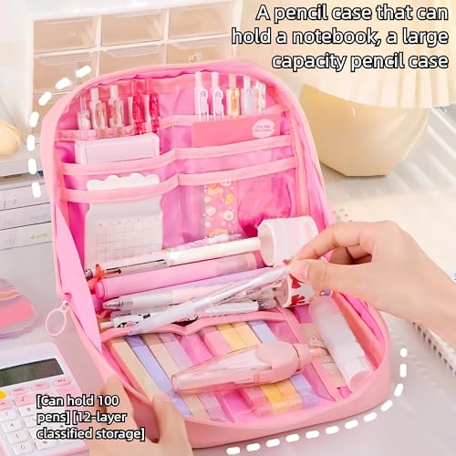 Ristpal 56 PCS Aesthetic School Supplies with Large Pencil Case 24 Double Brush Marker Pens 5 Black Ink Gel Pens 6 Macaron Pencils 4 Sharpeners Sticky Notes Ruler Erasers Stationery Gift - Image 3