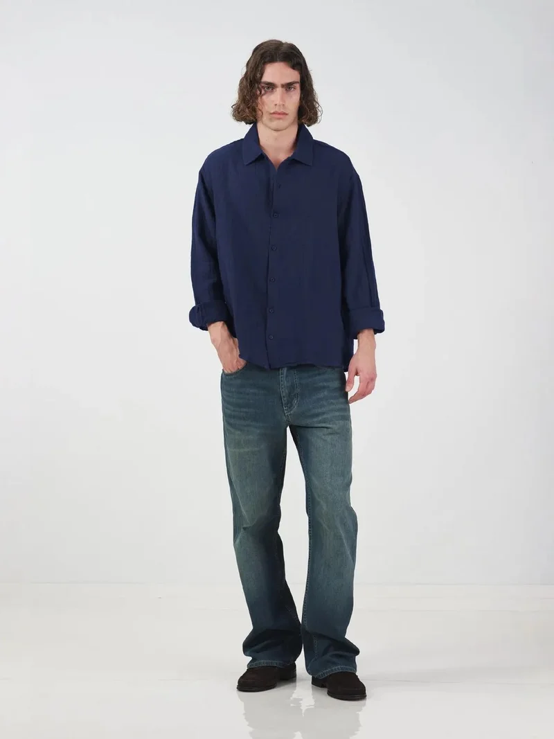 Giesto GIESTO Men's Relaxed Fit Cotton Long Sleeve Shirt