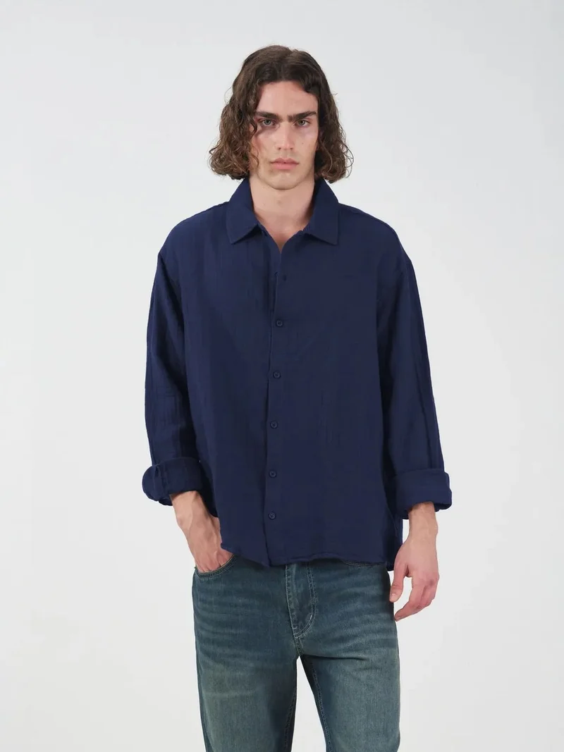 Giesto GIESTO Men's Relaxed Fit Cotton Long Sleeve Shirt