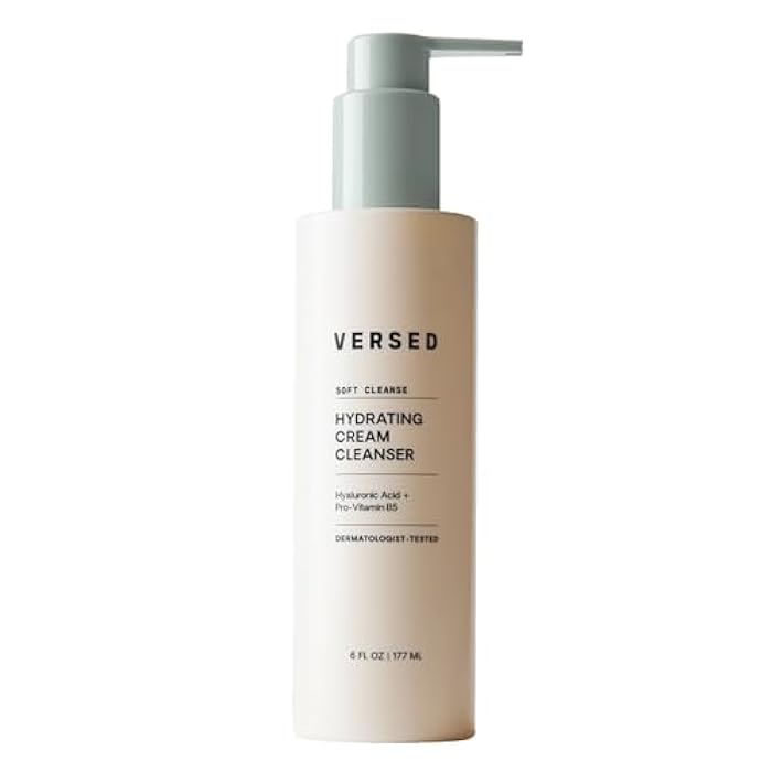 Versed Gentle Hydrating Facial Cleanser - Cream Face Cleanser with Hyaluronic Acid & Aloe Leaf Juice - Fragrance-Free cleanser for Dry Skin (6 fl oz / 177 mL) - Image 1