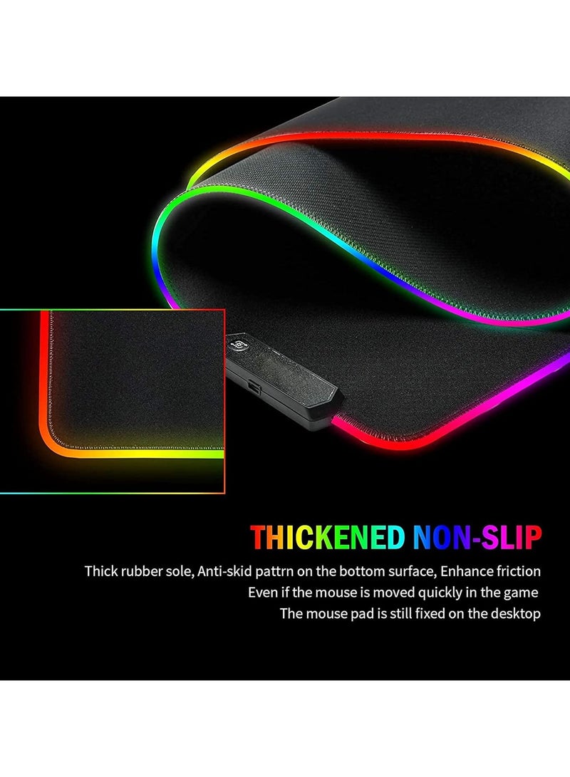 TKOOFN TKOOFN RGB Large Mouse Pad 800x300x3 mm, Colorful LED Light Keyboard Mat Game Playing Mouse Pad, Extended Large Desk Pad for PC Laptop 800 x 300 mm  - Image 2