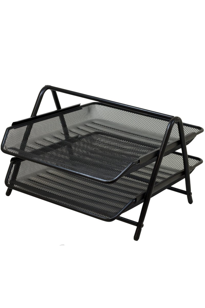 روكو رفوف مستندات مكتبية، 2 رفوف، A4، شبكي، أسود